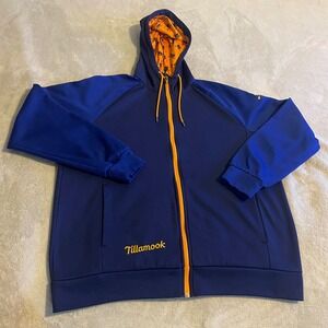 Tillamook Full Zip Hoodie Unisex XL Blue Orange Sailing Ship Employee Exclusive